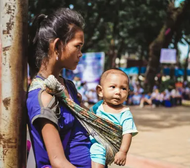 Mom and Child on the road