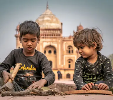 Two Small boy do work